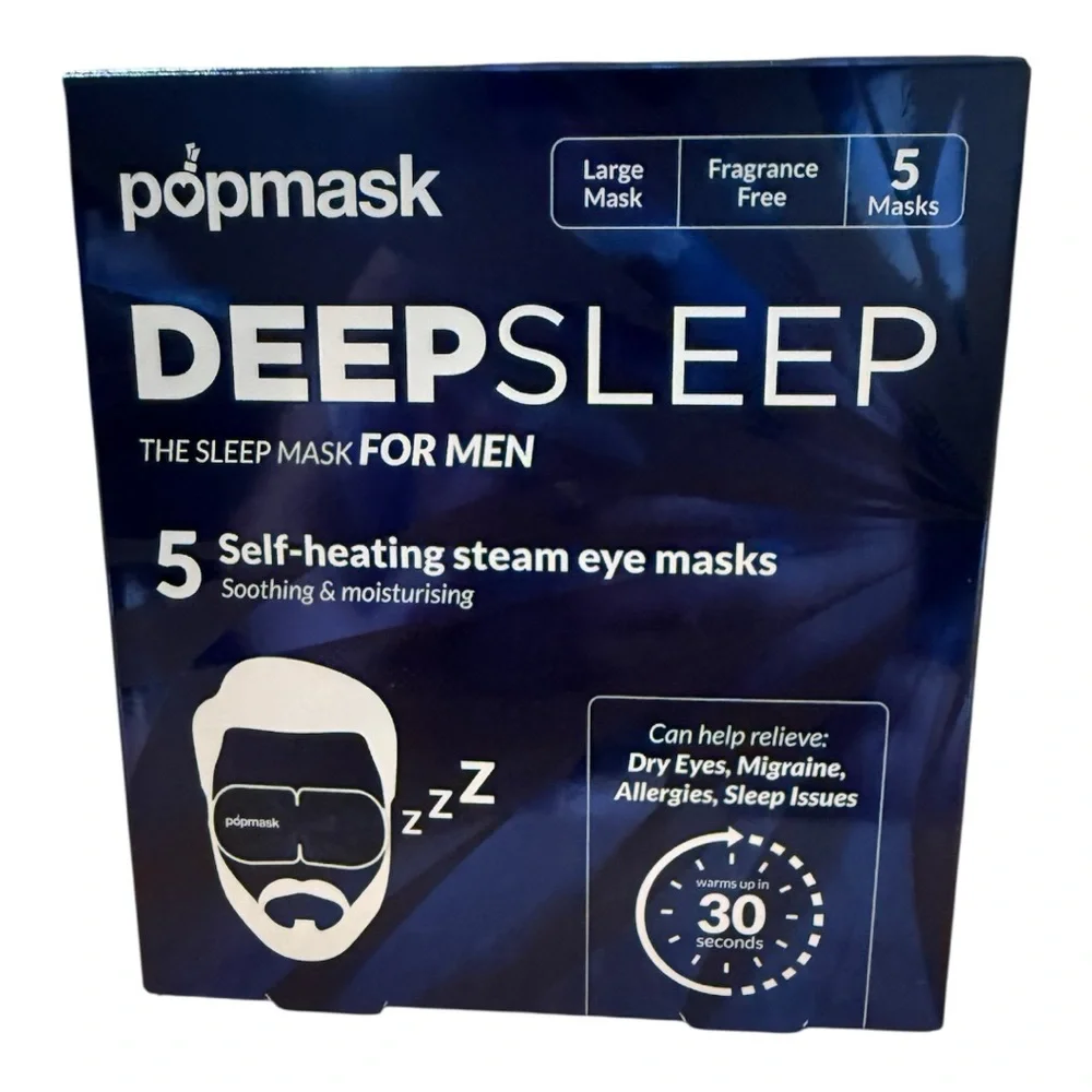 Deep Sleep Self-Heating Steam Eye Masks for Men - Blue